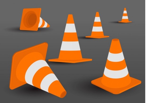 Road orange cone set  Vector | Free Download