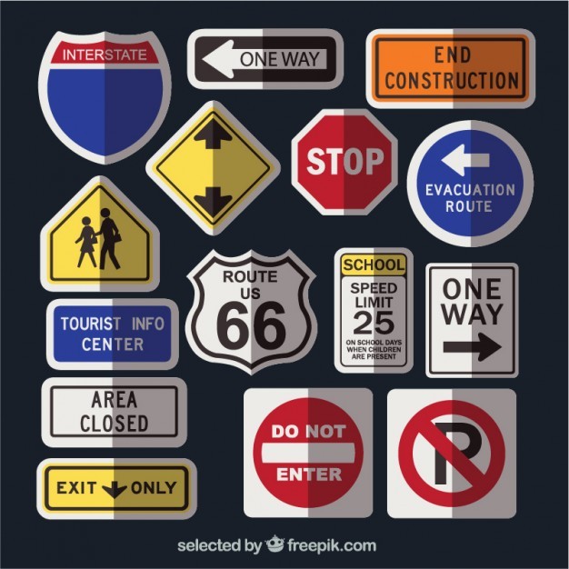 Road signs collection  Vector | Free Download