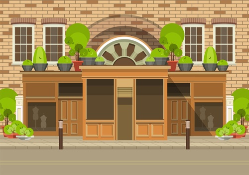 Roadside cafe vector template 02