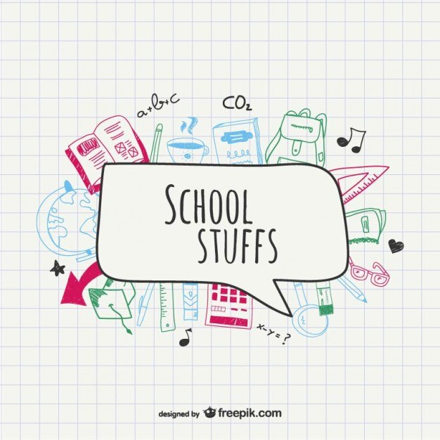 School supplies vector drawing