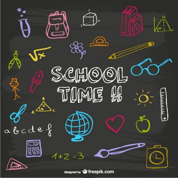School time blackboard design