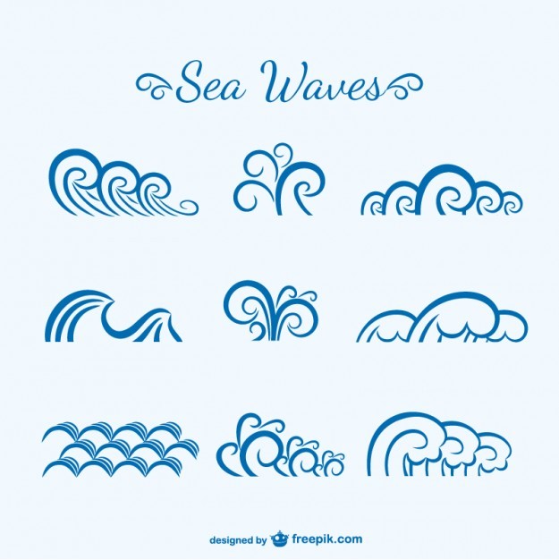Sea waves sketch  Vector | Free Download