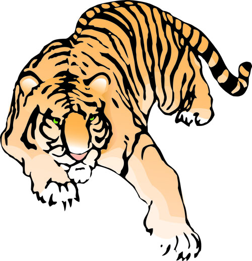 Set of tiger elements vector 01