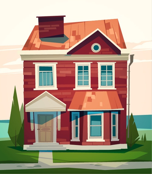 Simple houses vectors design 02