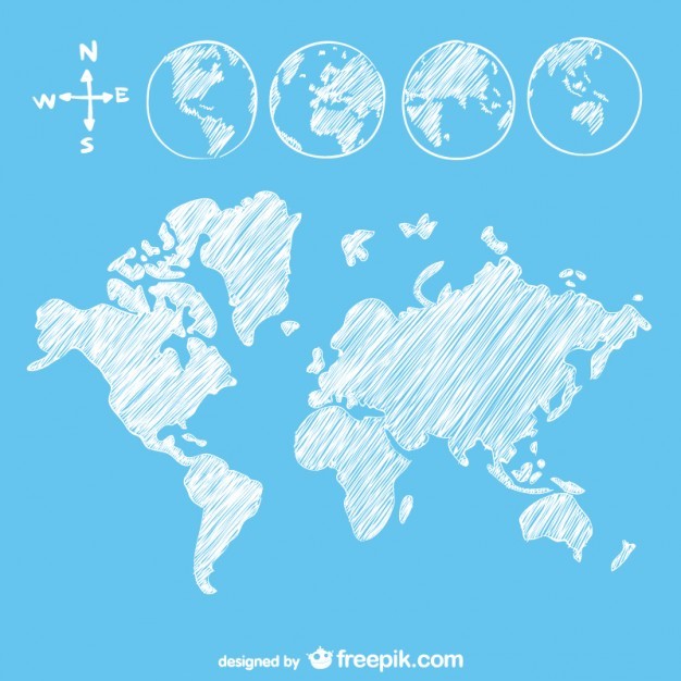 Sketch goobe and map  Vector | Free Download