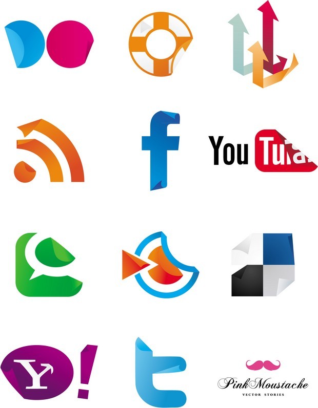Social Icons Sticker Set 1