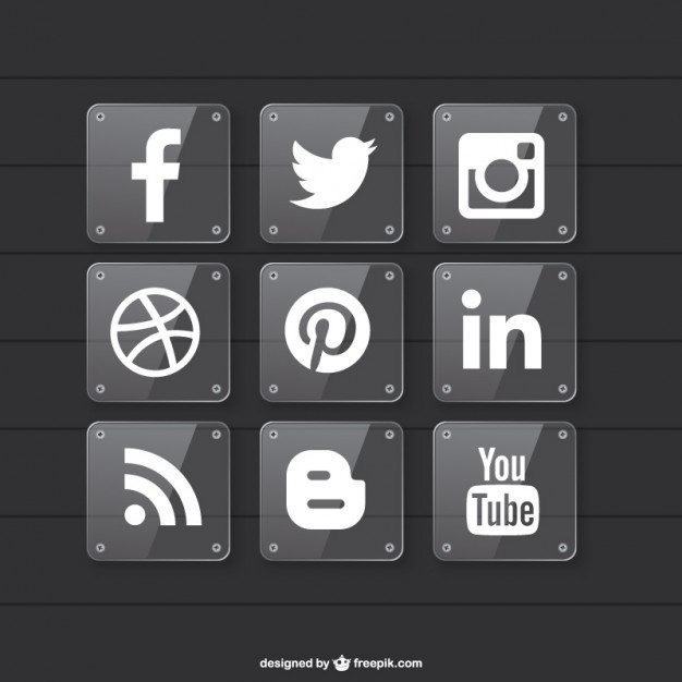 Social media transparent material design  Vector | Free Download png
