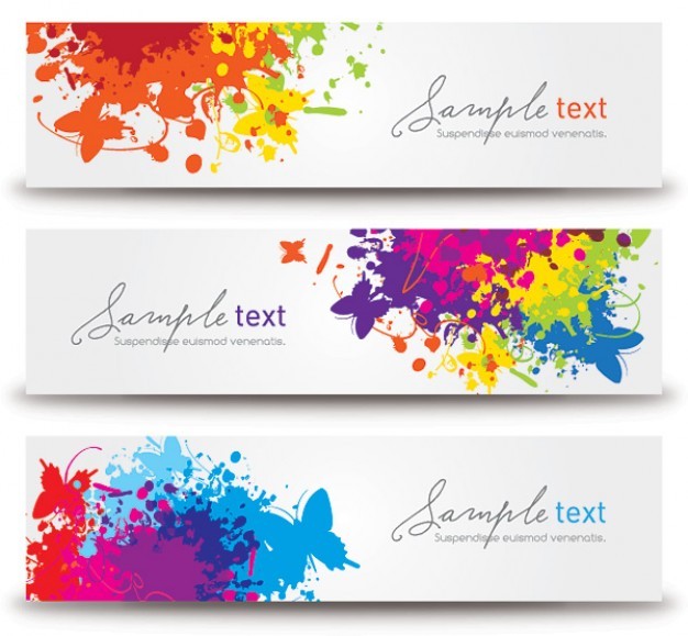 splashed banners  Vector | Free Download png