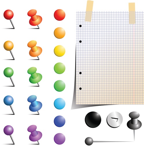 Stationery and Needles design elements Vector