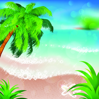 Summer beach and island background 03 png