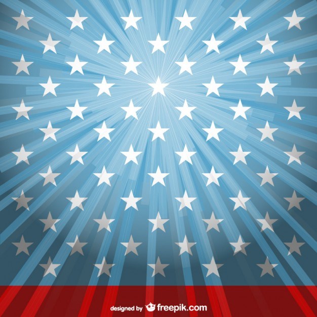 Sunlight USA flag vector template