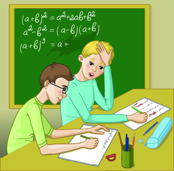Teacher with Student vector 01