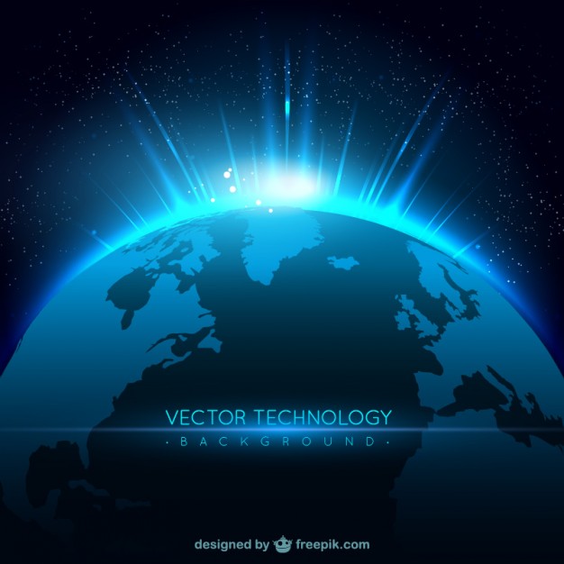 Technology background with planet  Vector | Free Download