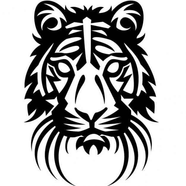 Tiger head drawing vector illustration