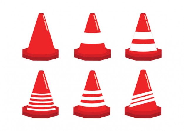 Traffic cones set  Vector | Free Download