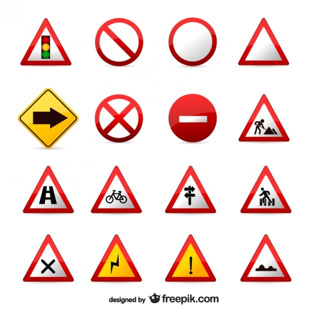 Traffic signs vector set  Vector | Free Download