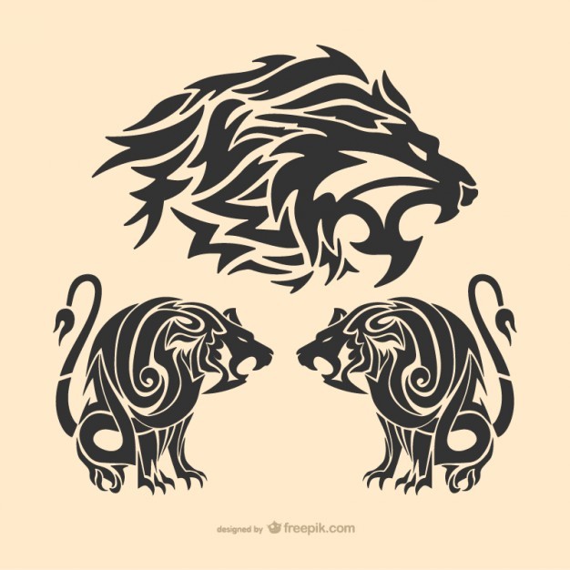 Tribal lion tattoo