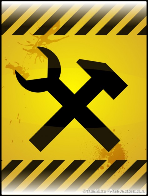 Under construction yellow symbol