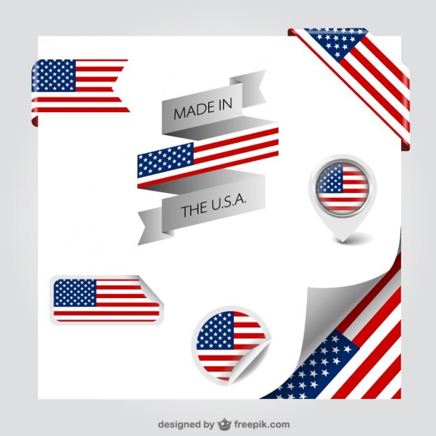 United States flag vector labels