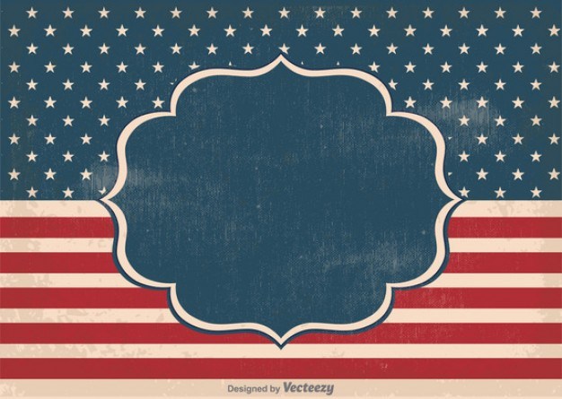 USA flag vintage label