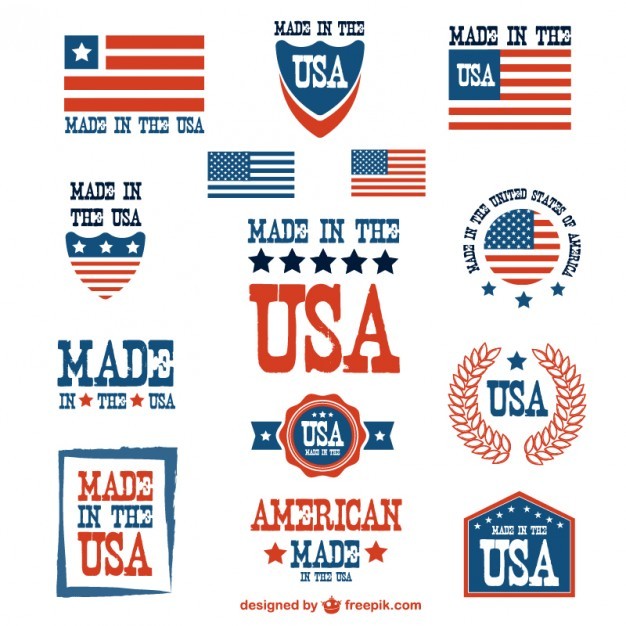 USA patriotic badges vector set
