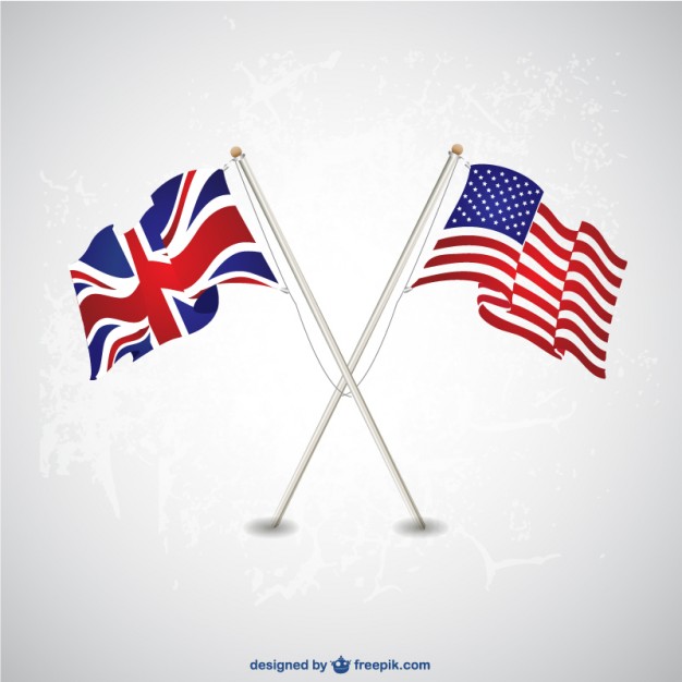 USA UK flags template