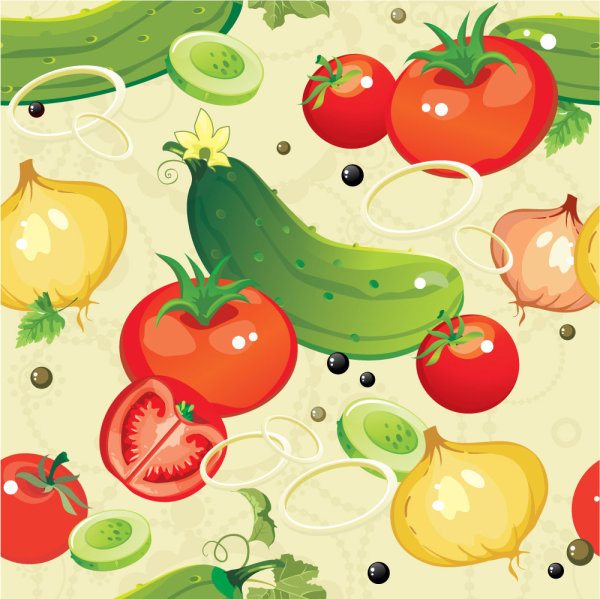 Various cartoon vegetable elements vector 01