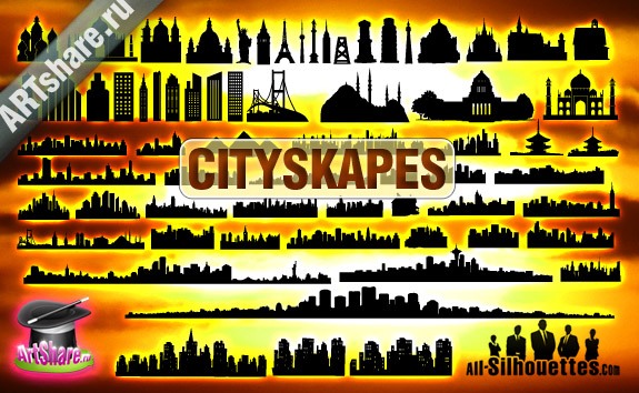 Vector City Scape – All-Silhouettes
