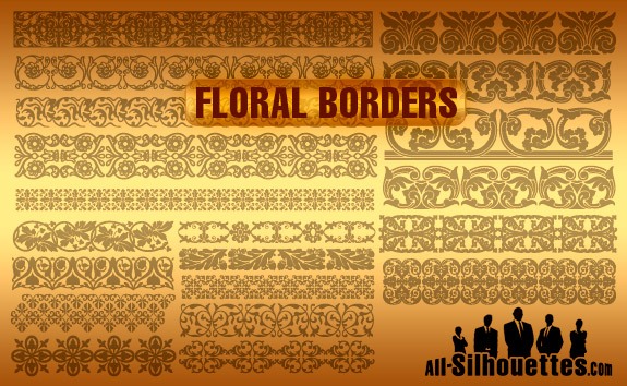 Vector Floral Borders – All-Silhouettes