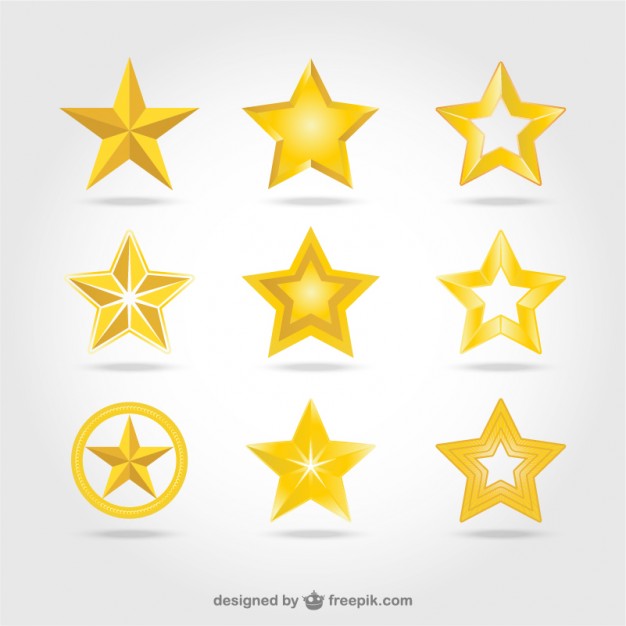 Vector golden stars icons  Vector | Free Download