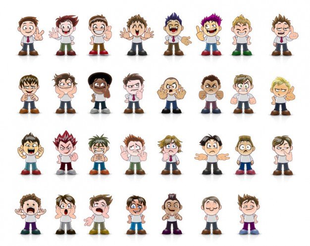 Vector Manga Avatar Faces