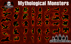 Vector Mythological Monsters – All-Silhouettes