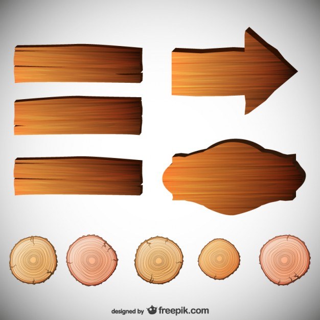 Vector signs with wood texture  Vector | Free Download