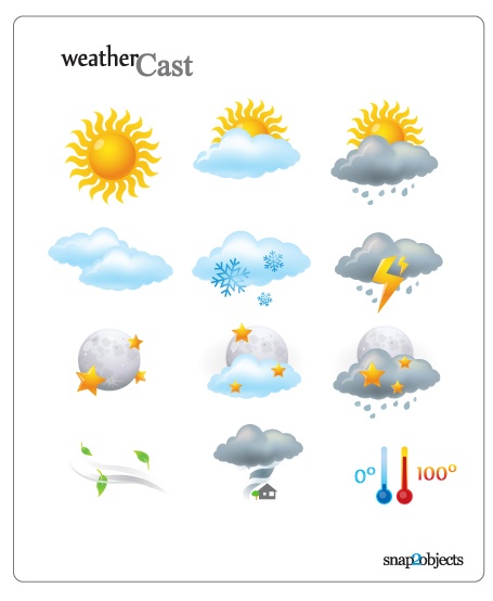 12 vector Weather cast elements
