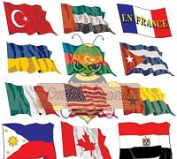 Vektörel Dalgalanan Ülke Bayrakları