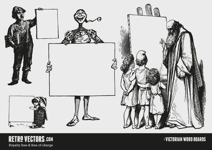 Victorian Wordboards | Free Retro Vectors