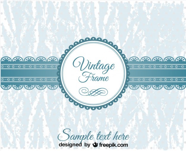 Vintage Blue Lace Banner and Badge Design