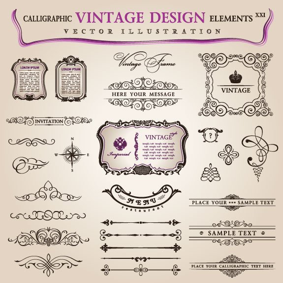 vintage Classic Borders vector 06