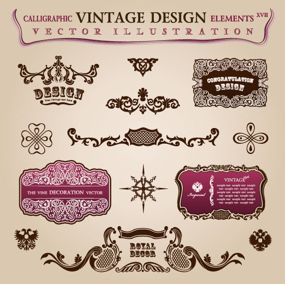 vintage Classic Borders vector 02