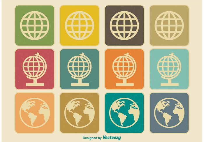 Vintage Earth / Globe Icons