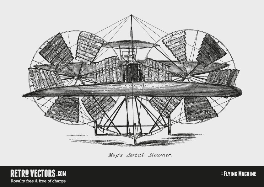 Vintage Flying Machine Vector