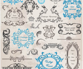 Vintage frames with place for text vector