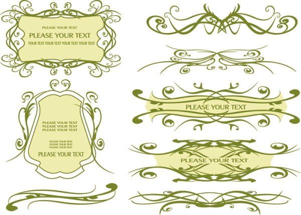 Vintage lace vector Borders 03