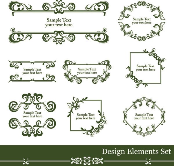 Vintage lace vector Borders 01