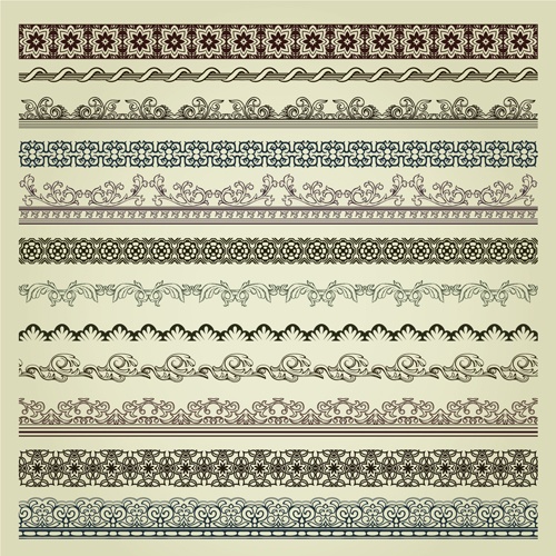 vintage Pattern vector borders 02