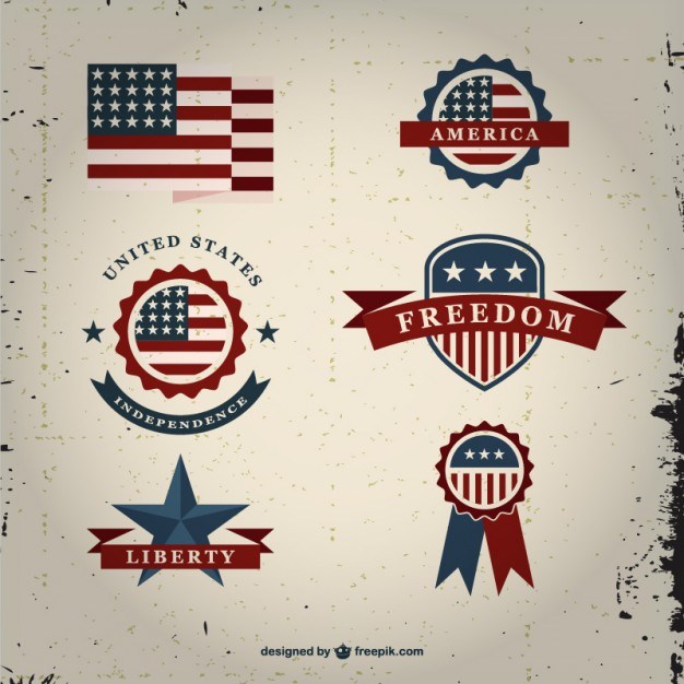 VIntage USA badges set