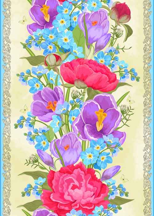 Vivid Flowers vector art 04