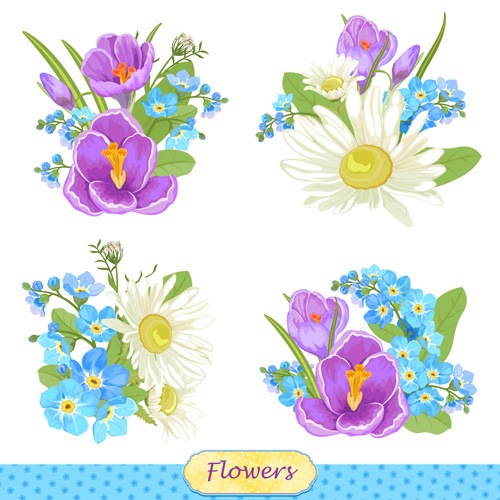 Vivid Flowers vector art 01