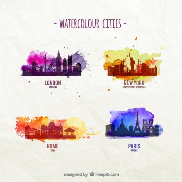 Watercolor cities