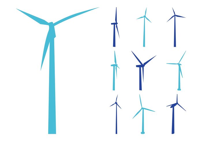 Wind Turbines Silhouettes